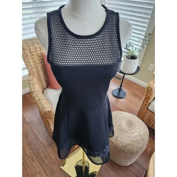 Express Mesh Sleeveless Swing Dress Women’s Size 4 NWT Punk Goth Floral Emo - Picture 3 of 11